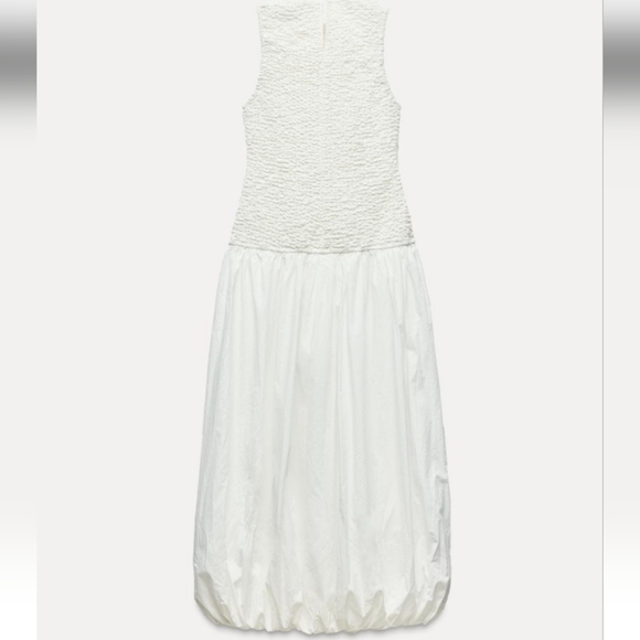 Zara White Sleeveless Midi Dress - Picture 3 of 5